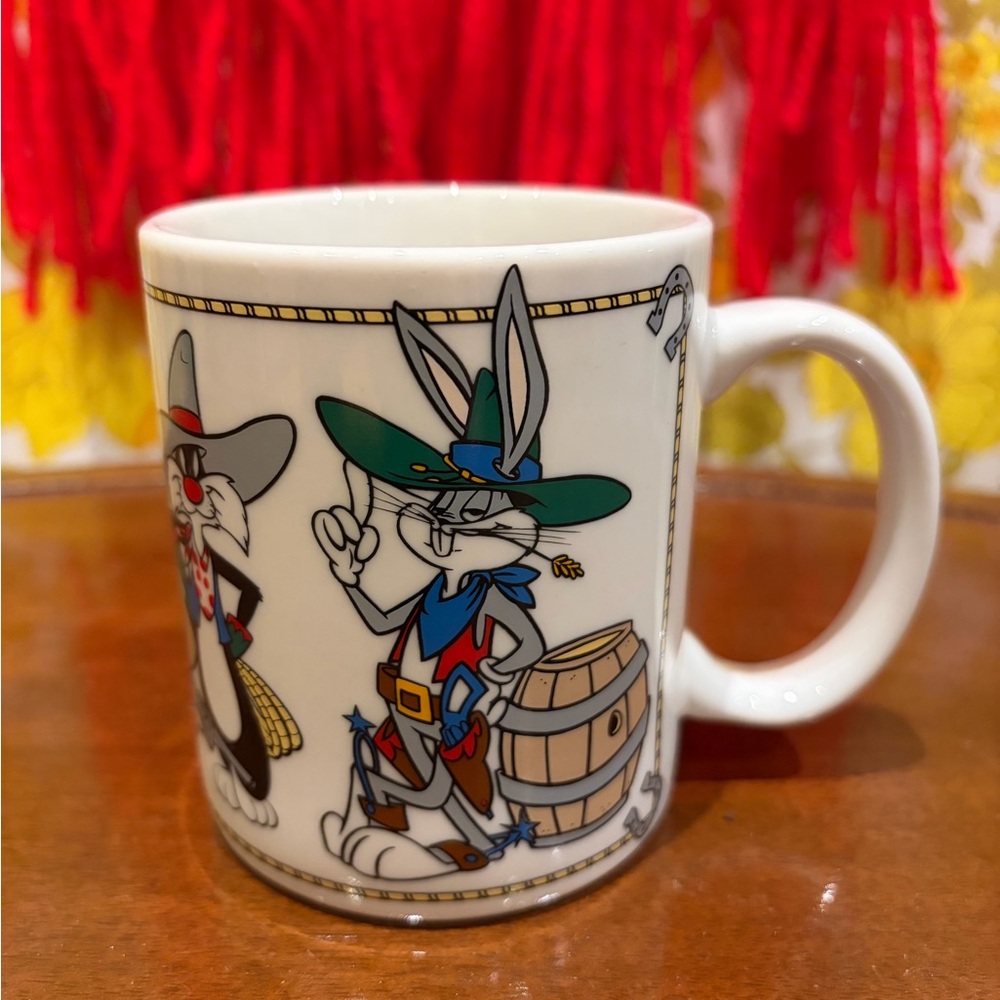 Vintage Looney Tunes Western Cowboy ceramic coffee mug